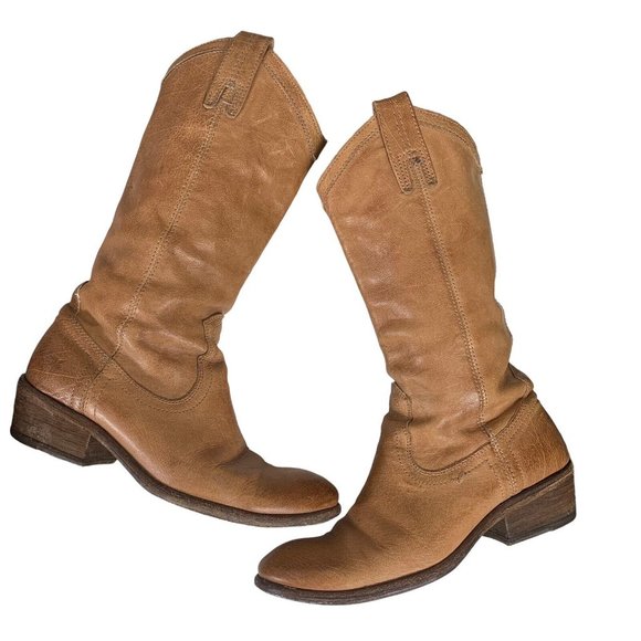 Frye Shoes Frye Cowboy Boots Size 6 Made In Mexico Brown Leather